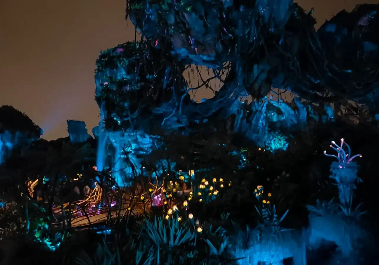¿Cómo es el mundo de Avatar en Disney_ Foto 4 Tierra de Pandora de noche. | FOTO: Rocío Solange Gadischeski